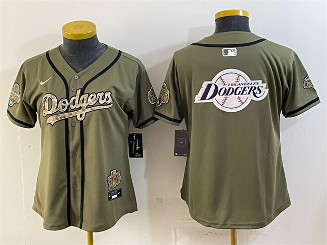 Youth Los Angeles Dodgers Team Big Logo Olive 2026 Military Appreciation Game Day Stitched Baseball Jersey Youth Los Angeles Dodgers Team Big Logo Olive 2026 Military Appreciation Game Day Stitched Baseball Jersey